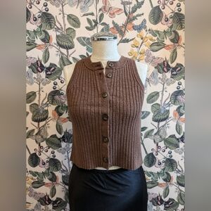Madewell brown rib knit tank- S